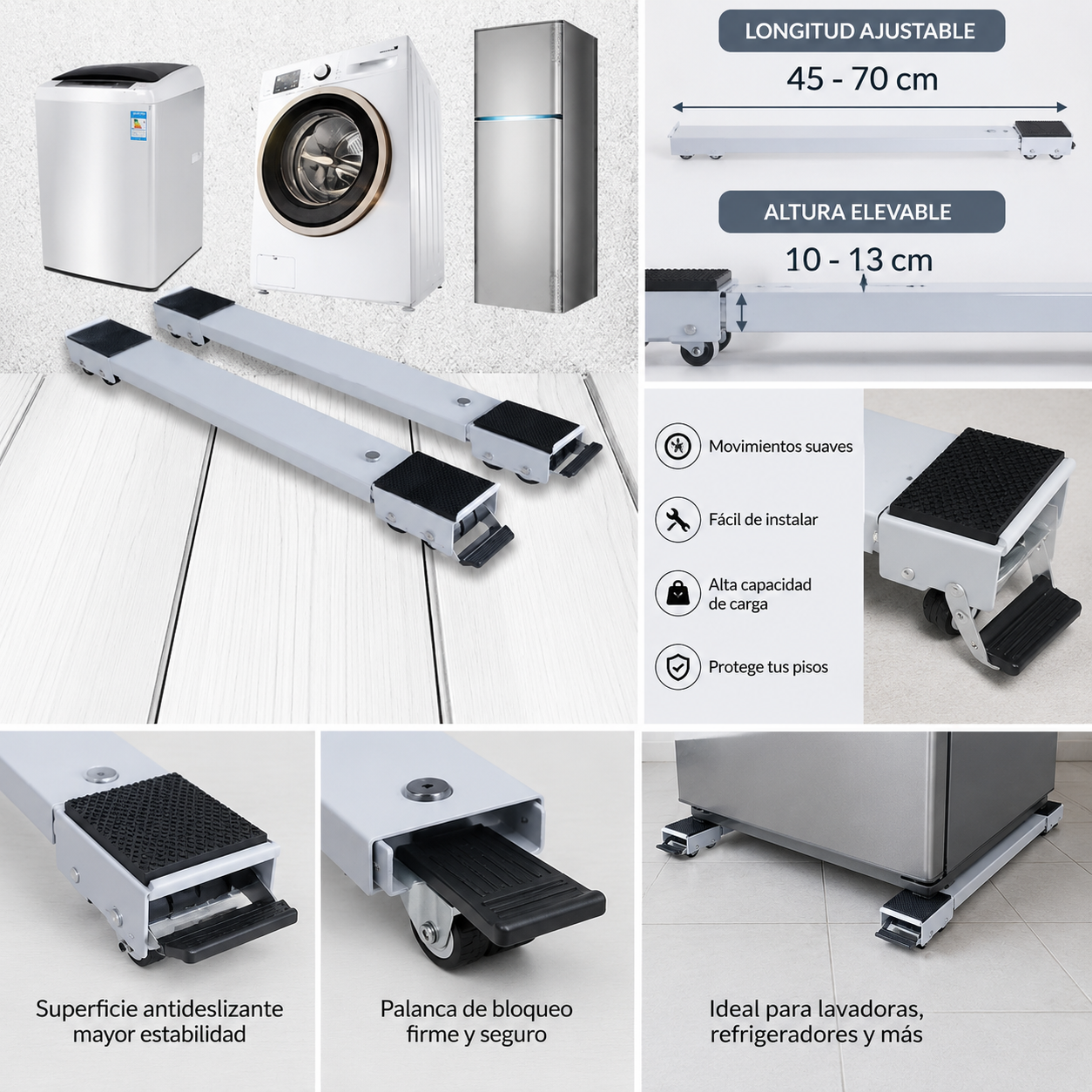 MoveLift™ | Base Deslizante Ajustable para Electrodomésticos