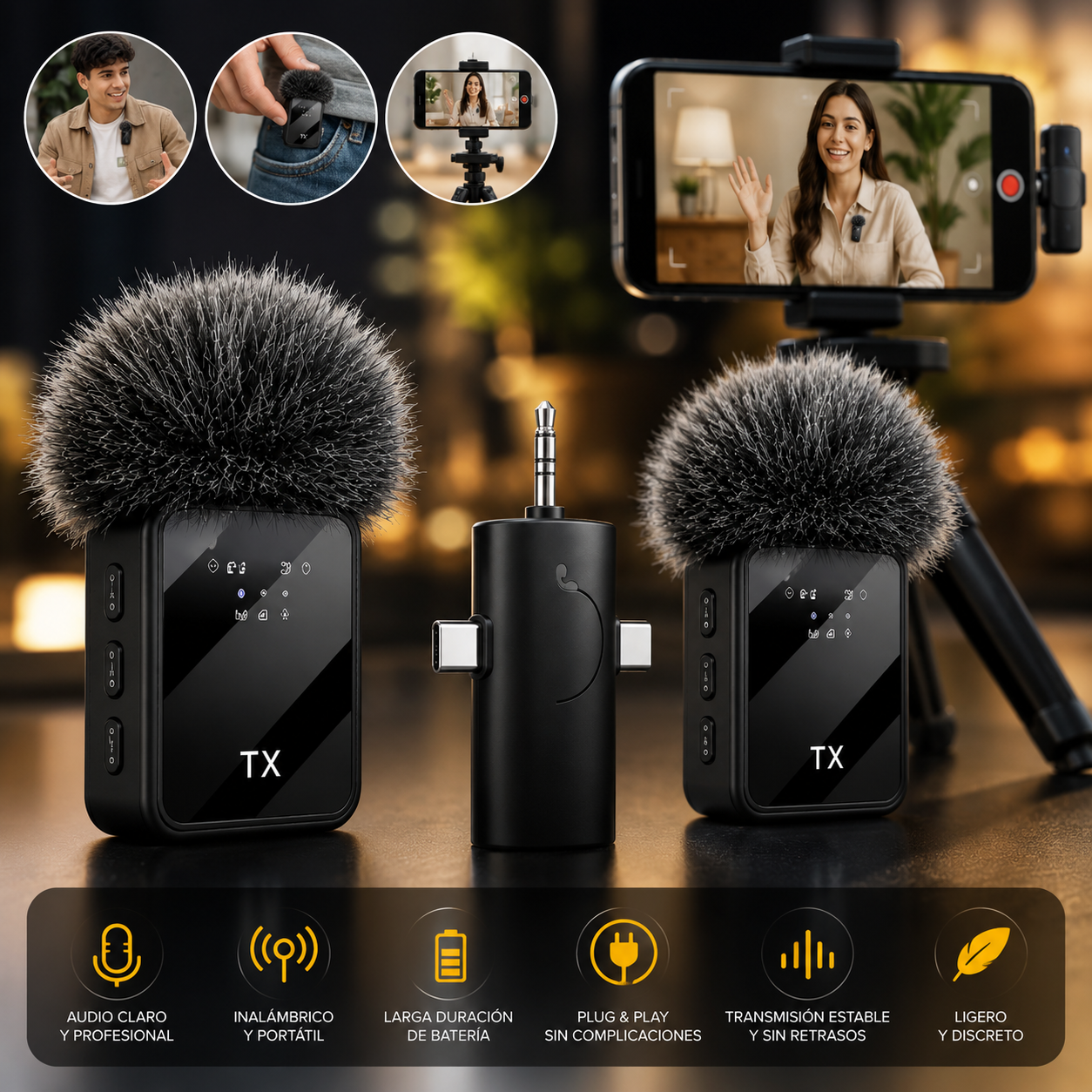 SoundAura™ | Micrófono Inalámbrico Premium para Creadores