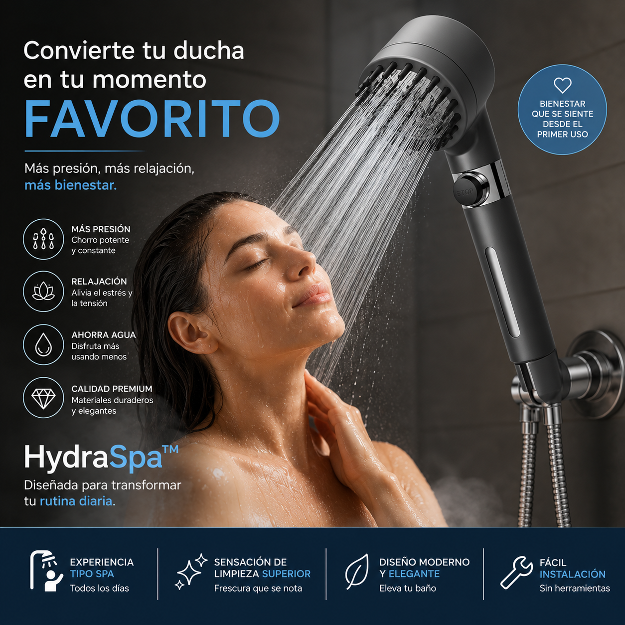 HydraSpa™ | Ducha Presurizada Premium